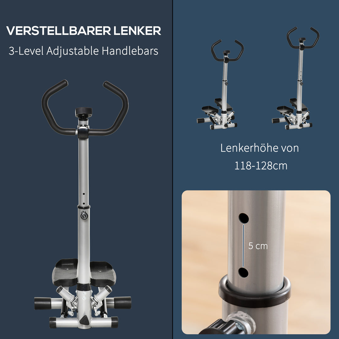 Stepper motionscykel til hjemmet med lcd-skærm justerbar hastighed metal abs 55 x 53 x 118-128 cm