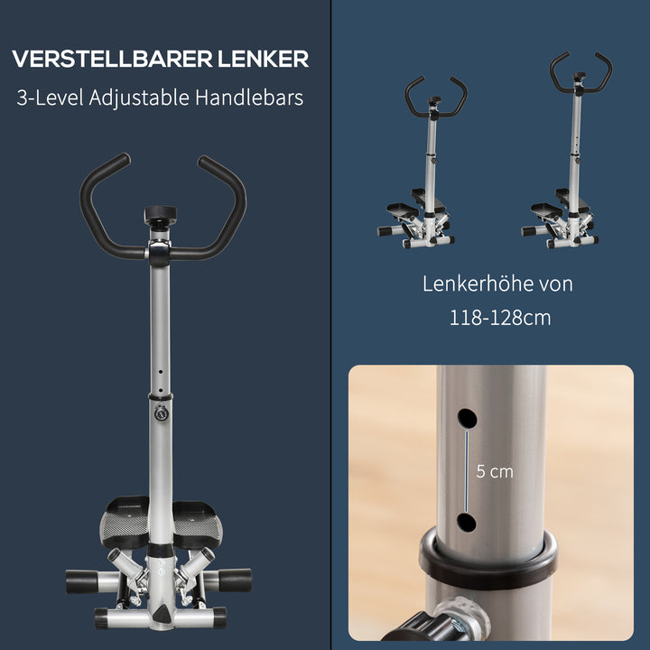 Stepper motionscykel til hjemmet med lcd-skærm justerbar hastighed metal abs 55 x 53 x 118-128 cm