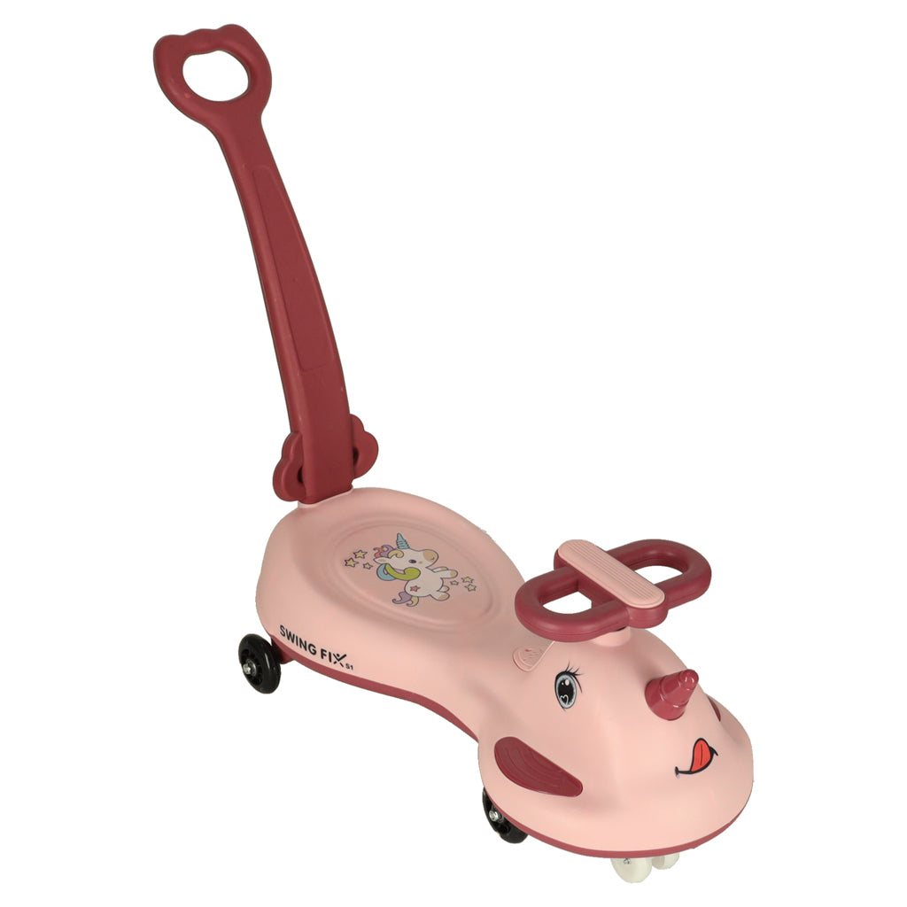 LED Swing FIX S1 gravitationsscooter med håndtag pink maks. 65 kg