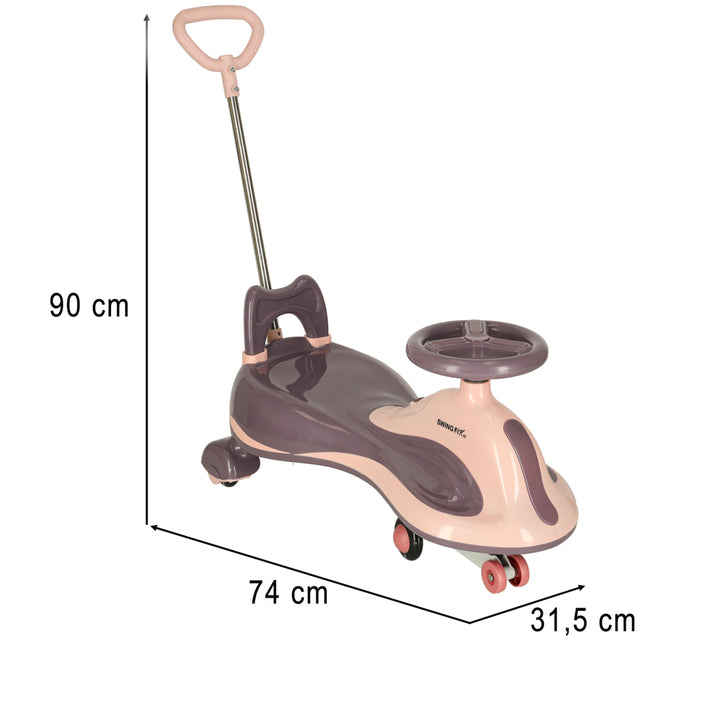 LED Swing FIX S2 gravity ride løbehjul med håndtag lilla maks. 100 kg
