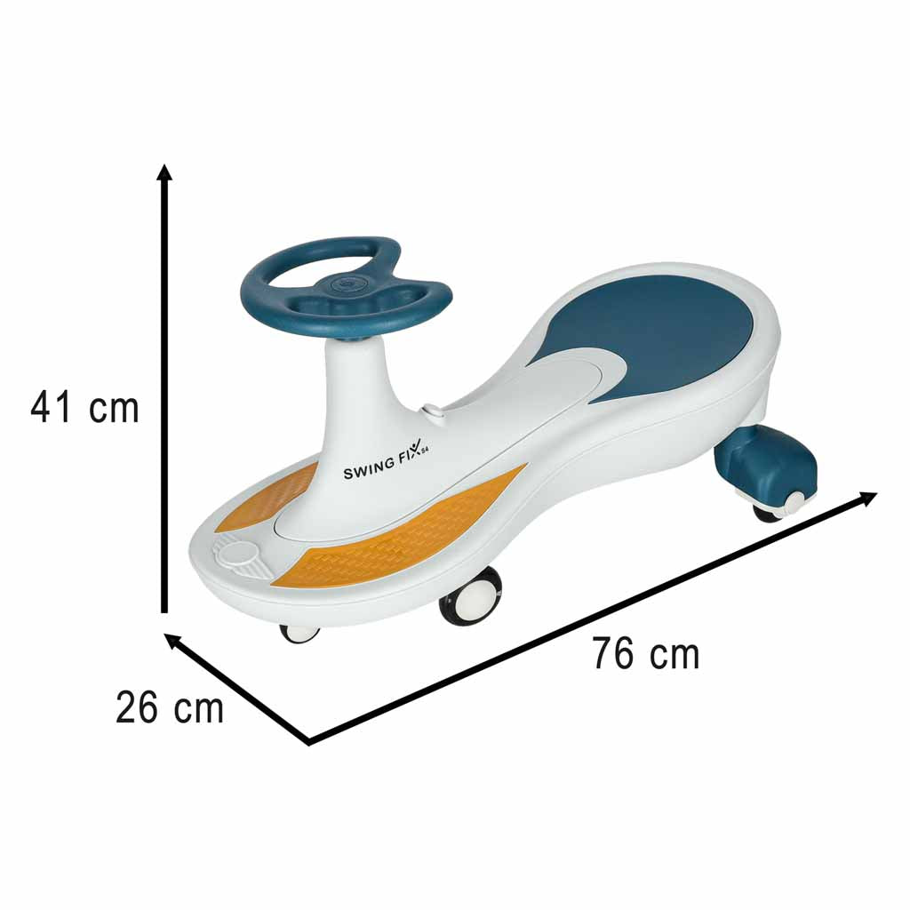 Gravity ride lysende LED-hjul med musikafspilning 76 cm blå og hvid maks. 120 kg