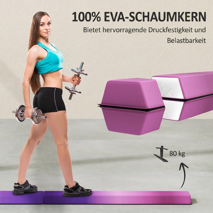 236 cm foldbar balancebom til unge 80 kg violet