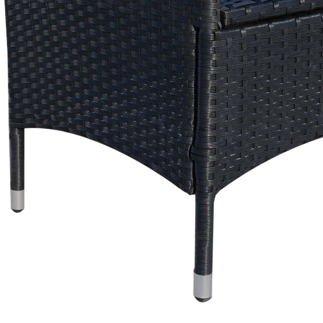 Balkonmøbelsæt til 2 personer, rattan havesæt, polyrattan, sort