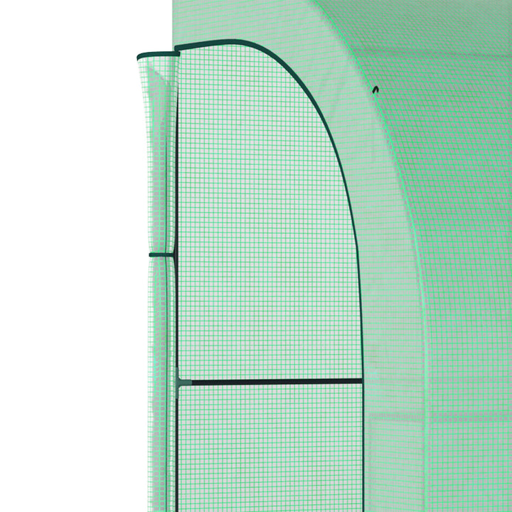 Drivhus, havedrivhus med plastikdæksel, uv-bestandigt, 3 etager, lynlåsdøre, grøn