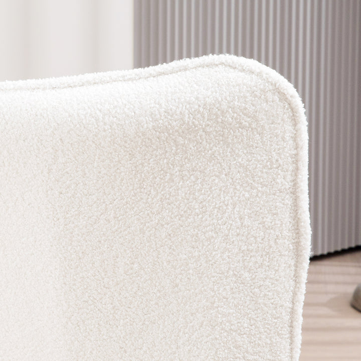 Polstret stol, moderne design, 71x77x102cm, cremehvid