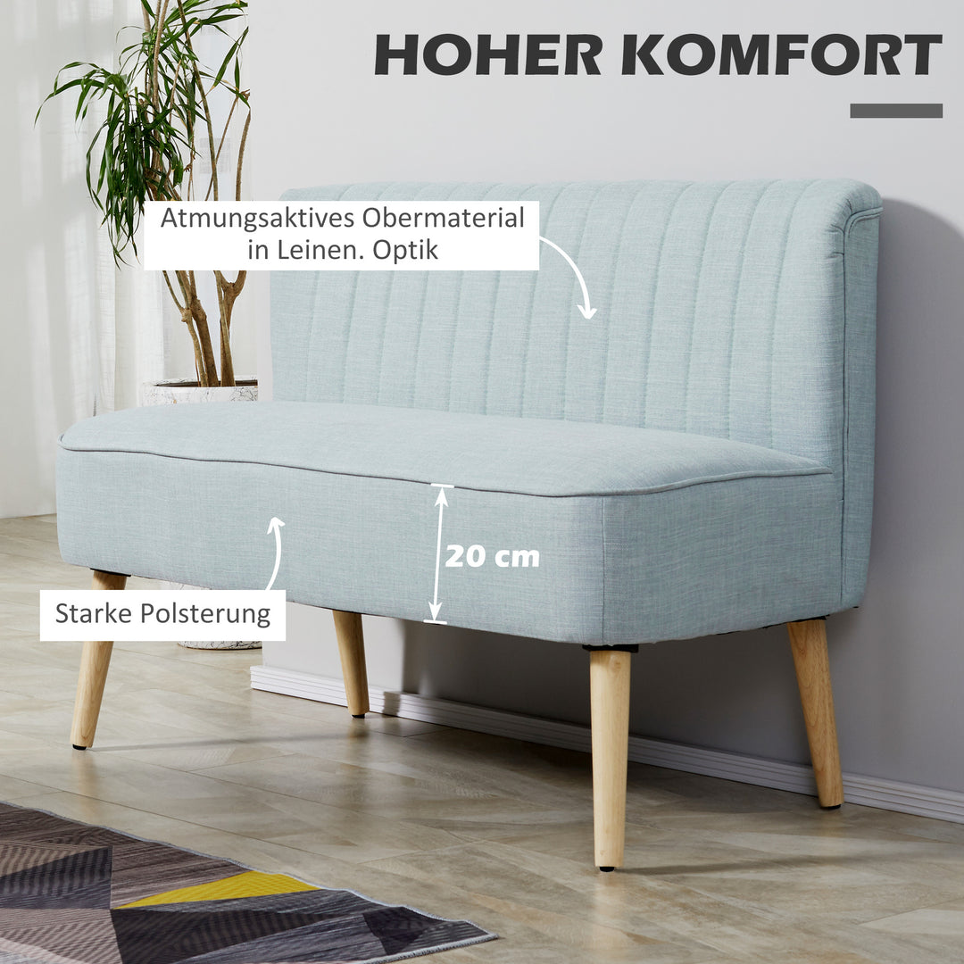 2-personers sofa, blød polstring, letplejeligt betræk, op til 150 kg, 117 x 56,5 x 77 cm, lysegrøn