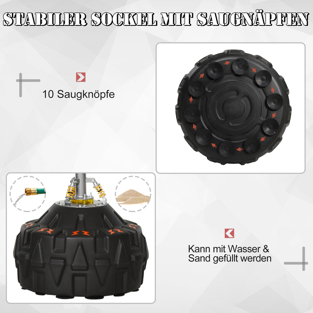 Stående boksesæk voksne fritstående boksetræningsredskab boksepartner bokseassistent træning med sugekop sort+rød 60x60x180 cm