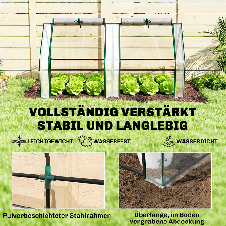 Drivhus med lynlåsvindue, vintersikkert foliedrivhus af stål 180 x 90 x 90 cm transparent