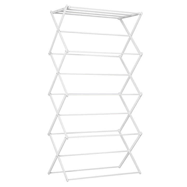 Sammenklappelig tørrestativ med 8 etager tørrestativ tørretumbler tørrestativ tørrestativ metal plastik hvid 74 x 35 x 144 cm
