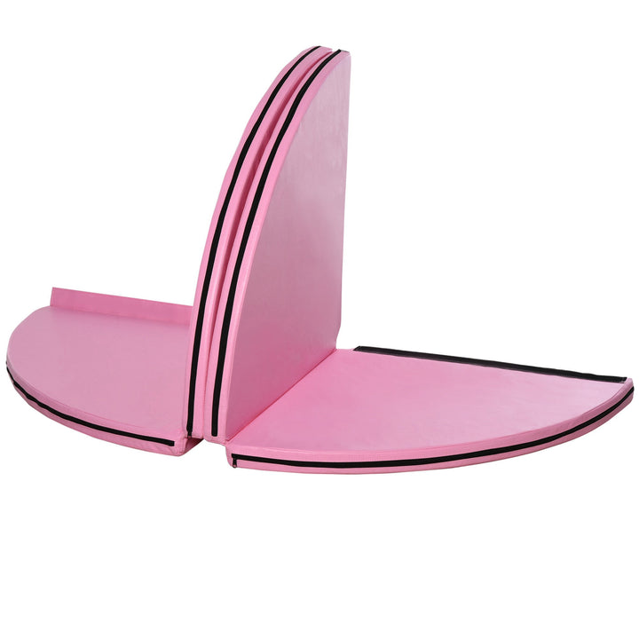 Poledancemåtte, 5 cm tyk rund plastikmåtte til poledanceøvelser, gymnastik, yoga, pink