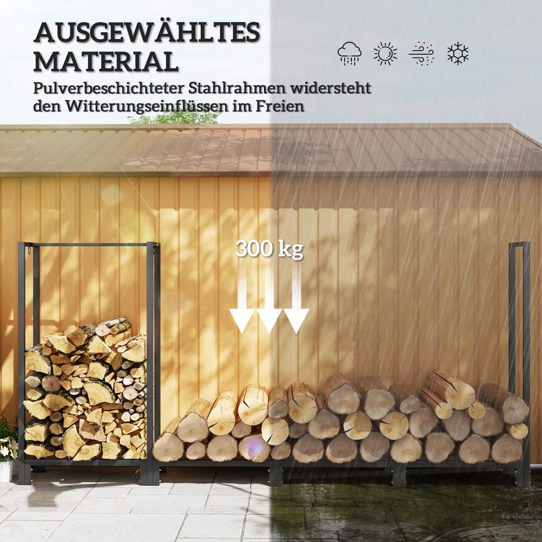 Brænderist, to sektioner, stel i rustfrit stål, op til 300 kg, 240 x 32 x 115 cm, sort