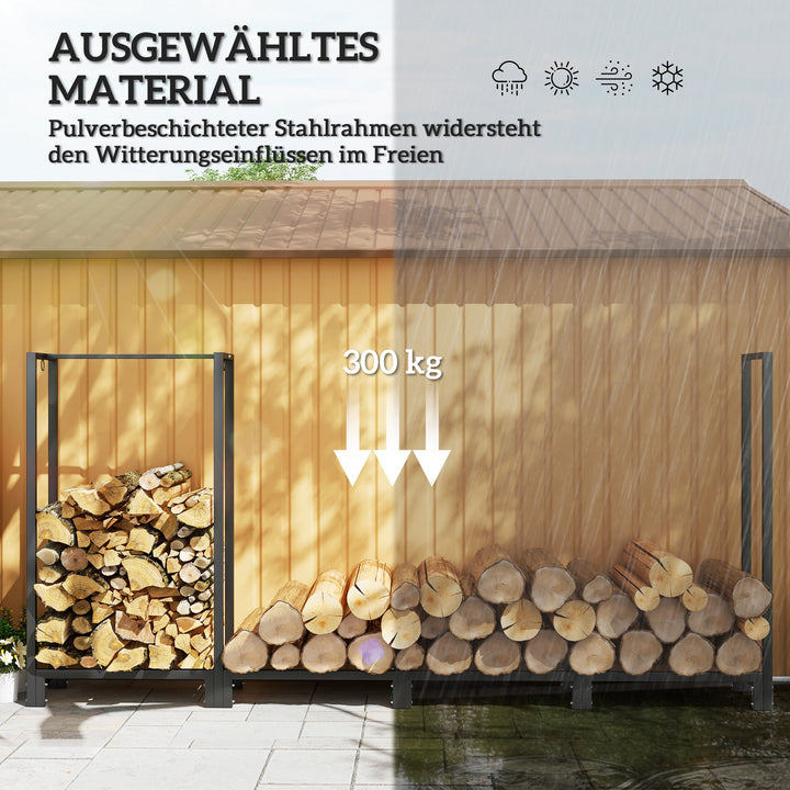 Brænderist, to sektioner, stel i rustfrit stål, op til 300 kg, 240 x 32 x 115 cm, sort