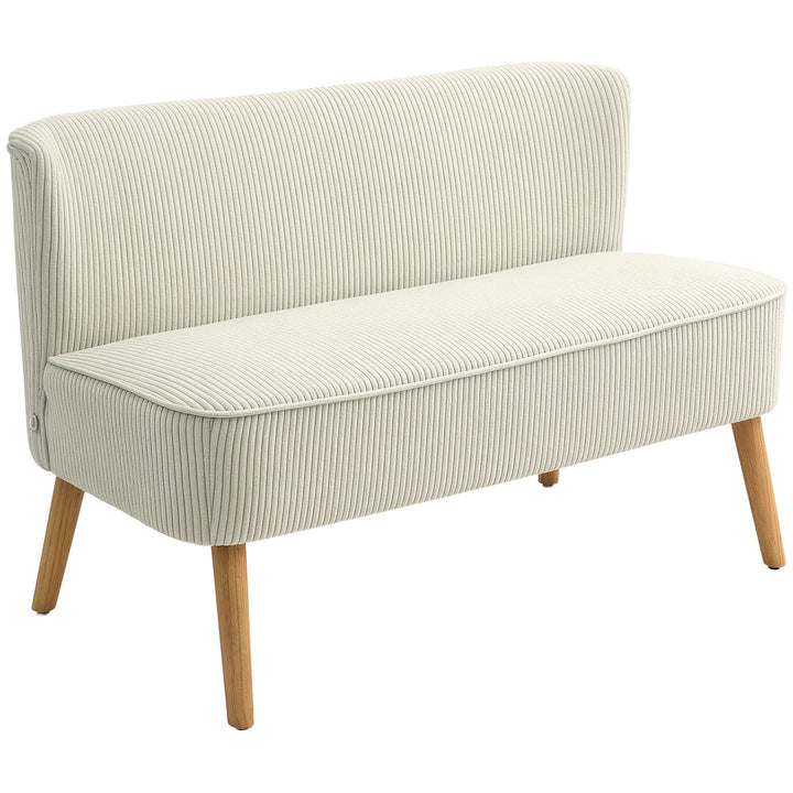 2-Personers sofa, blød polstring, letplejeligt betræk, bæreevne op til 150 kg, 117 x 56,5 x 77 cm, cremehvid