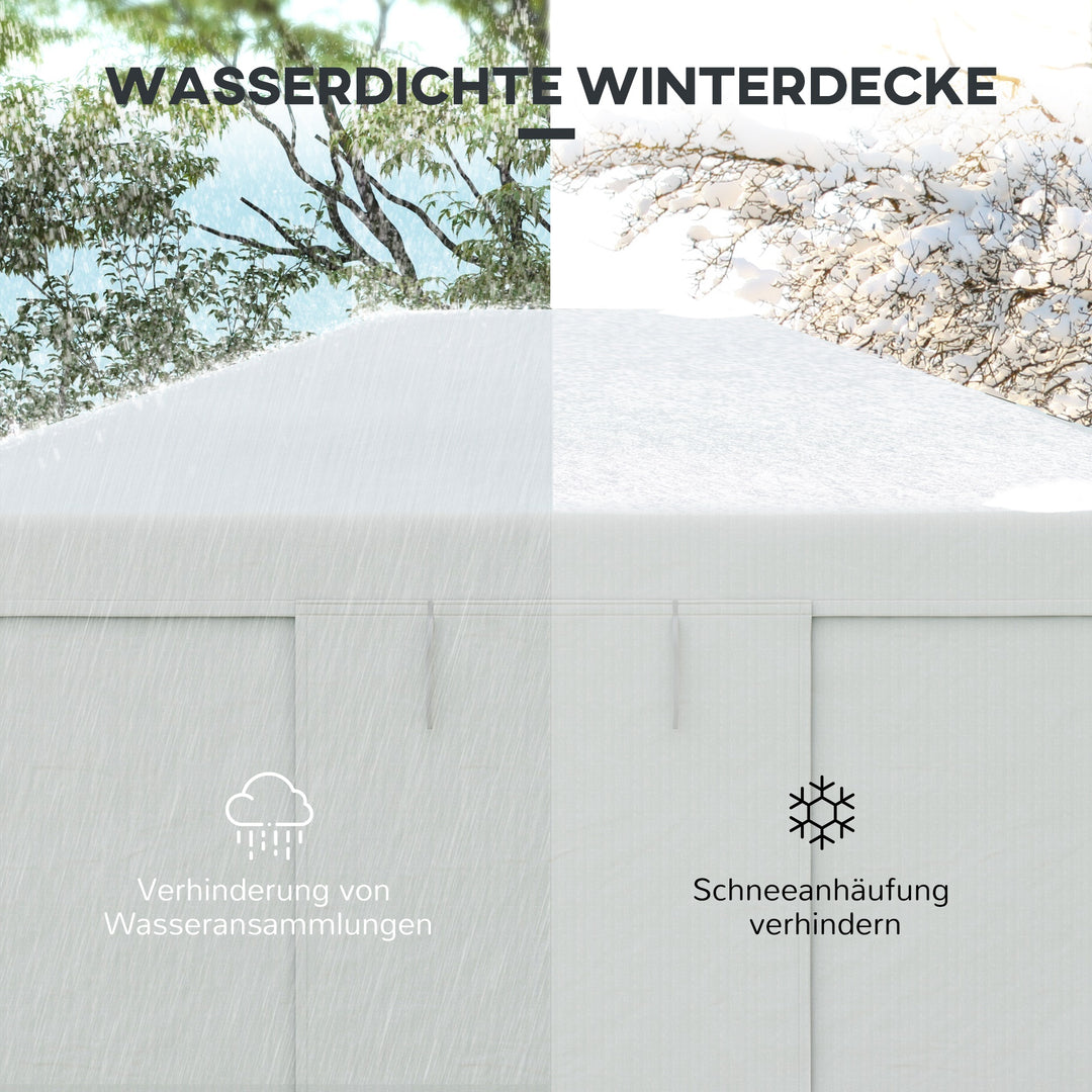 Pavillon udskiftningsbaldakin udskiftningsbaldakin vejrbestandig 360 x 300 x 270 cm hvid