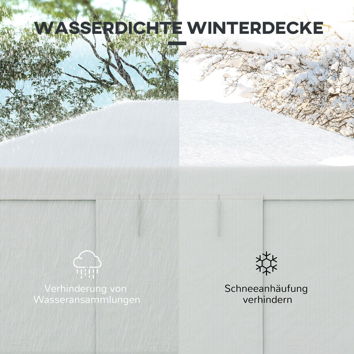 Pavillon udskiftningsbaldakin udskiftningsbaldakin vejrbestandig 360 x 300 x 270 cm hvid