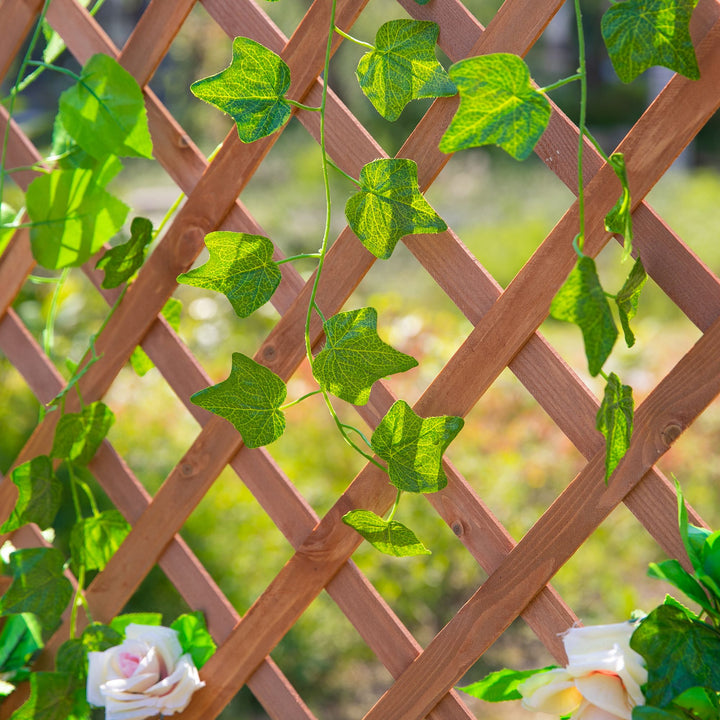 Hævet plantekasse med espalier, espalierplantekasse, træblomsterkasse, 72,5x31,5x149,5 cm til have, altan, terrasse, blomsterpotte til klatreplanter, blomster, orange