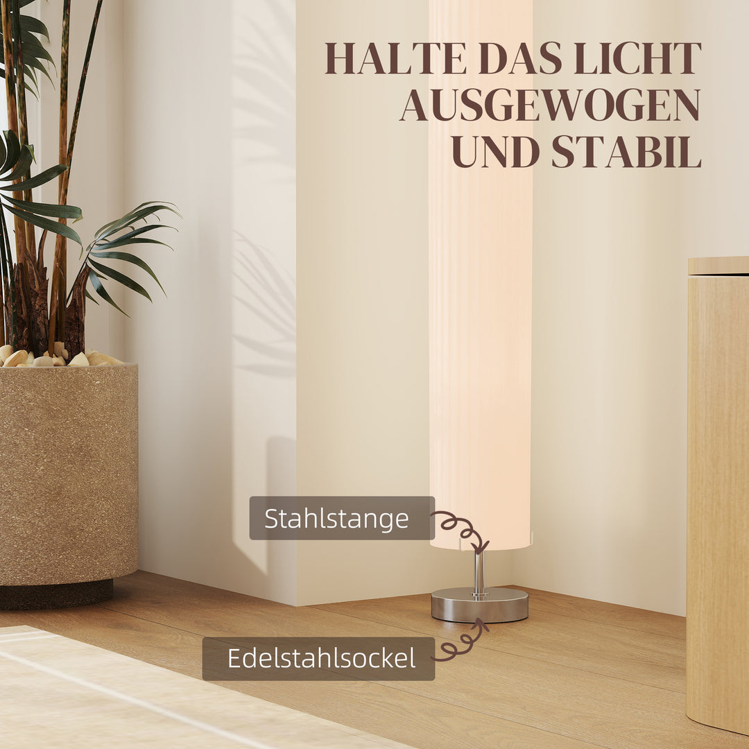 Gulvlampe til stue med polyesterskærm, 2 x E27-fatninger, til soveværelse, 14 x 14 x 120 cm