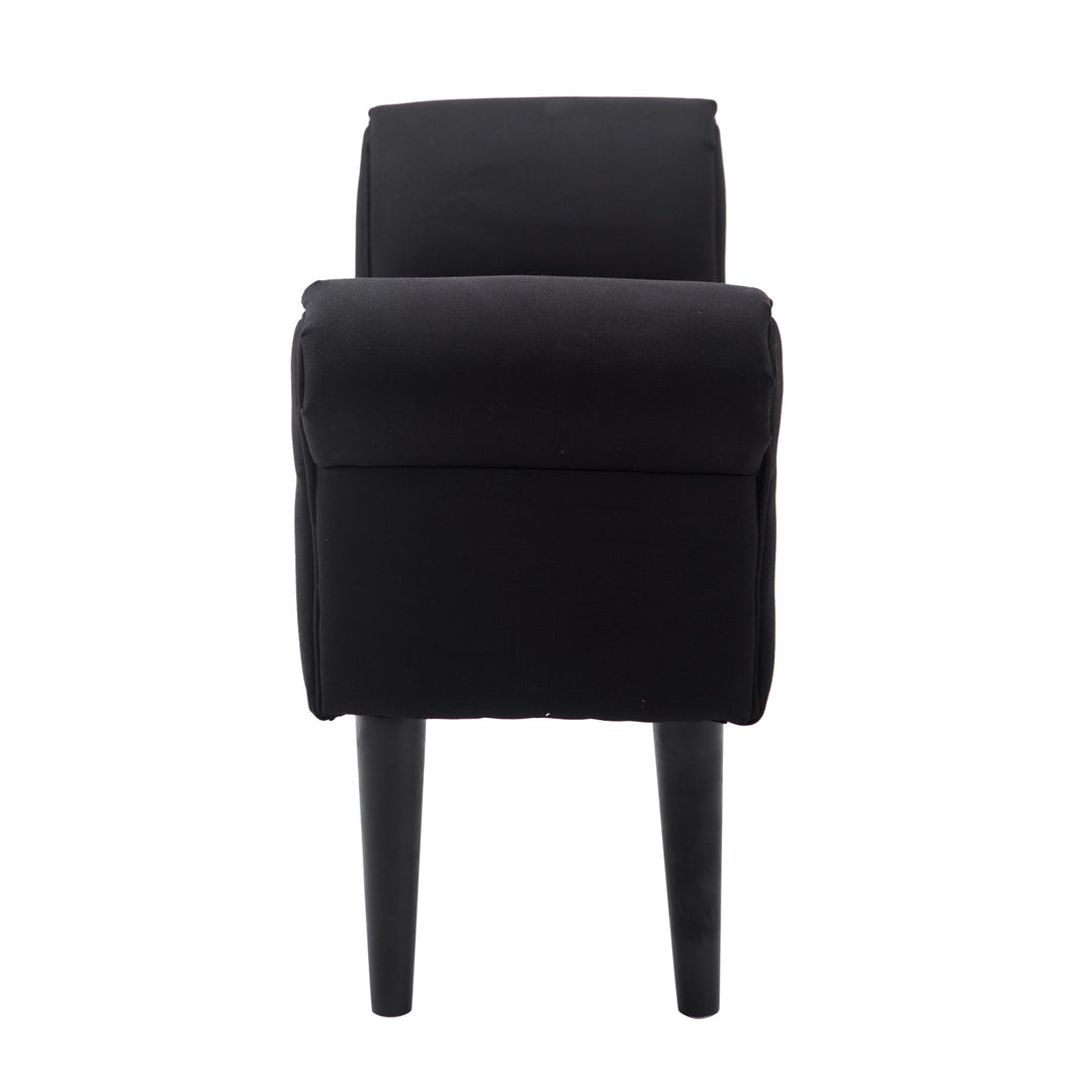 Bænk, sengebænk, tidløst design, blød polstring, op til 130 kg, sort, 102 x 36 x 51 cm