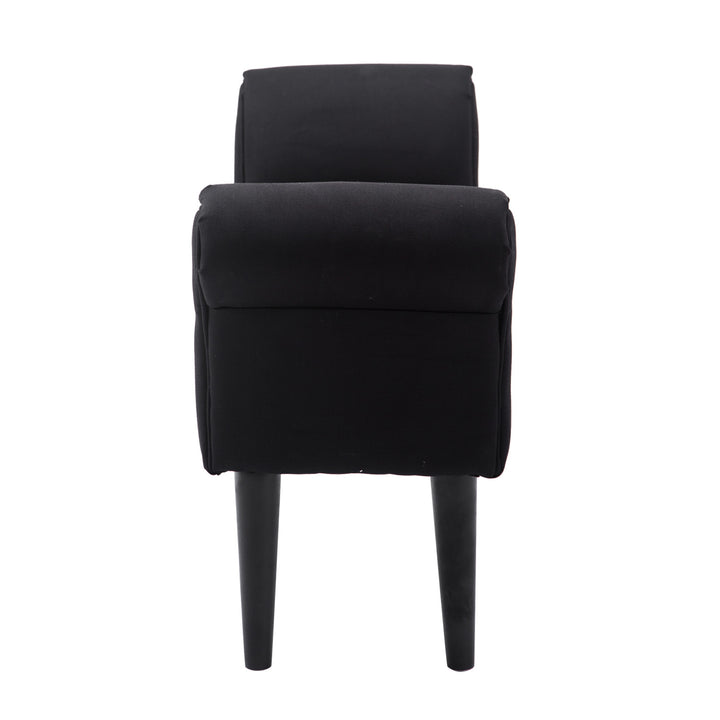 Bænk, sengebænk, tidløst design, blød polstring, op til 130 kg, sort, 102 x 36 x 51 cm