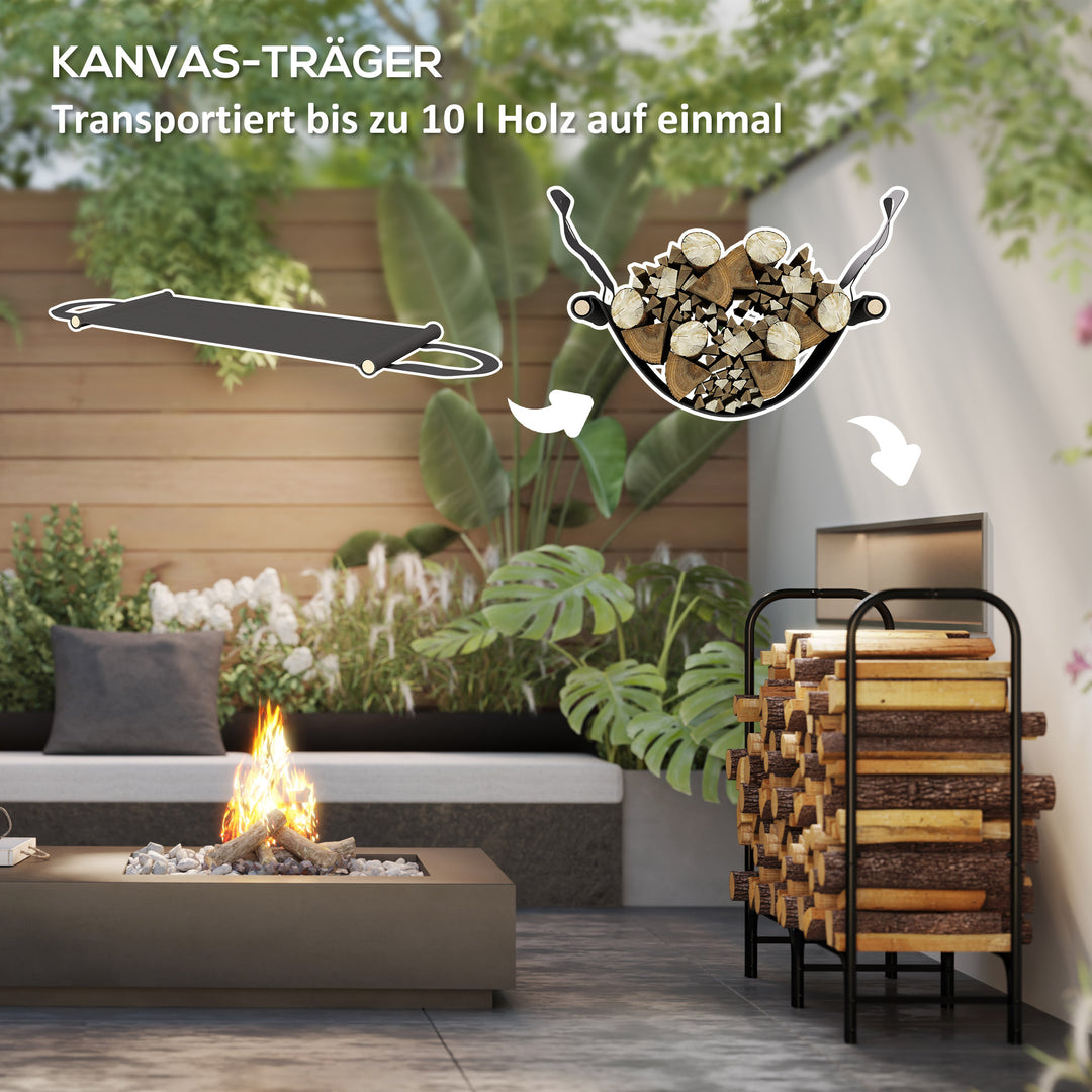 Brænderist, 0,33 m³, med bærepose og overtræk, metalramme, op til 150 kg, 120 x 36 x 99 cm, sort