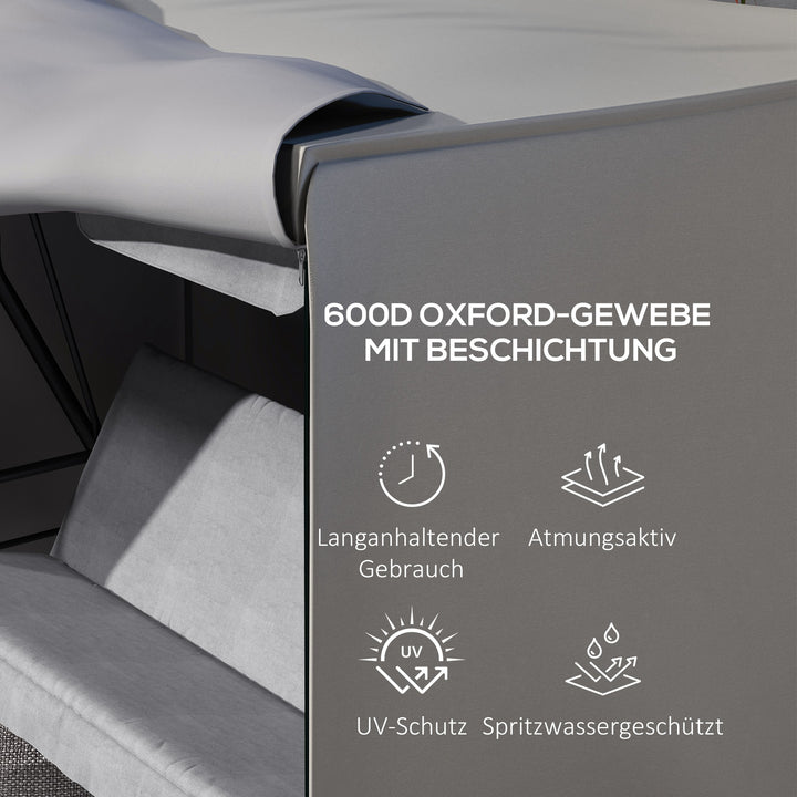 Beskyttelsesovertræk til havegynge, rivefast, vejrbestandig, tex-lock-system, 205 x 124 x 164 cm, grå