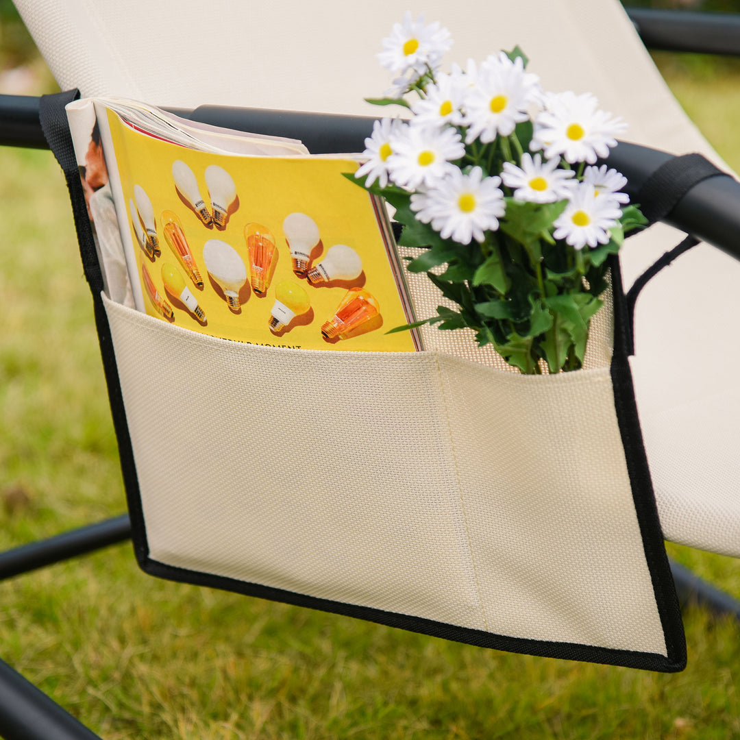Gyngestol, gyngestol, havestol, gyngestol, metalnet, beige, 150 x 62 x 88 cm