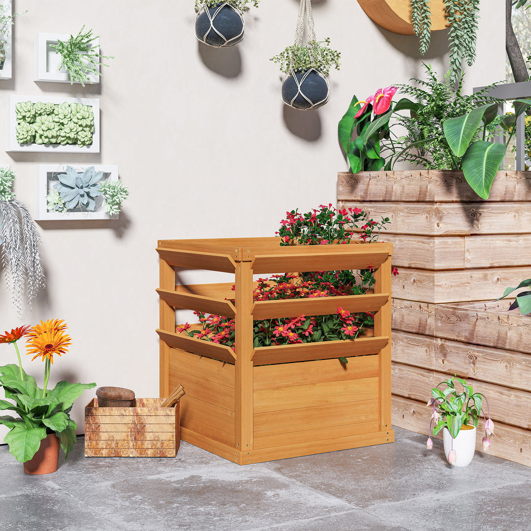 Højbed med espalier, espalier blomsterkasse træ 65 x 65 x 60 cm karamelbrun