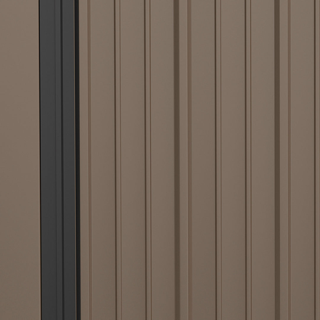 Redskabsskur 1,34 m² redskabsskab med hultag, aflåseligt haveskur af galvaniseret stål 161,5 x 94,5 x 196 cm brun