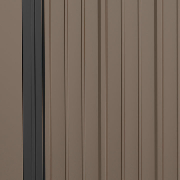 Redskabsskur 1,34 m² redskabsskab med hultag, aflåseligt haveskur af galvaniseret stål 161,5 x 94,5 x 196 cm brun