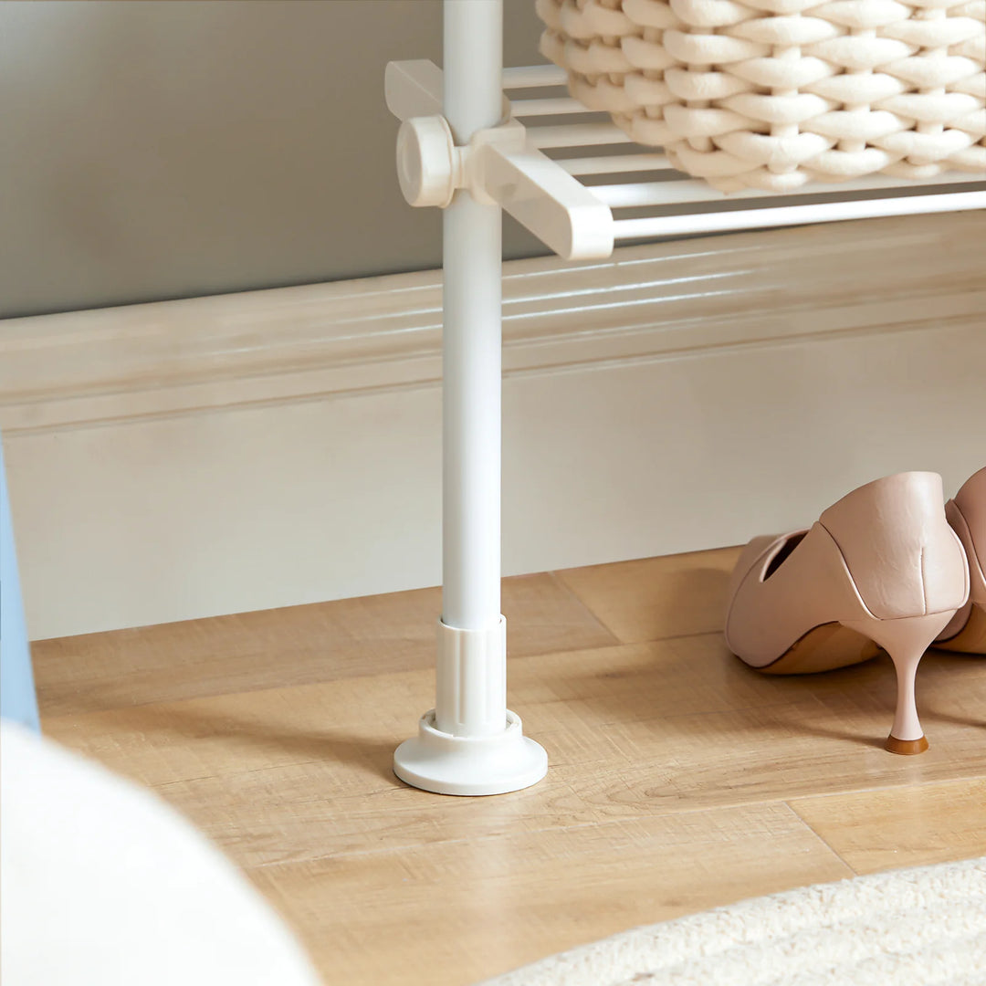 Elegant tøjstativ, teleskopisk, B(52-80) x H(233-300) cm, hvid