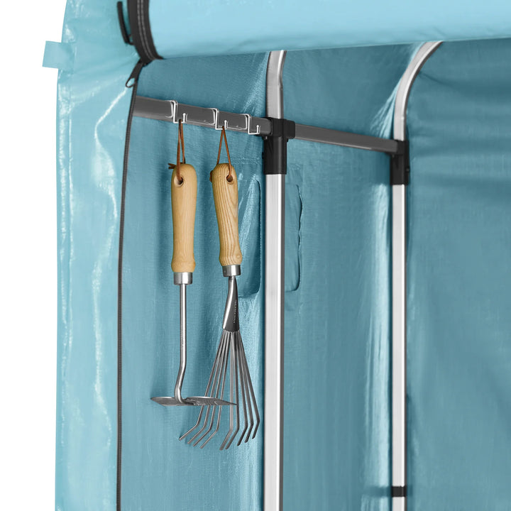 Robust og vejrbestandig cykelgarage, lyseblå, 120 x 163 x 176 cm