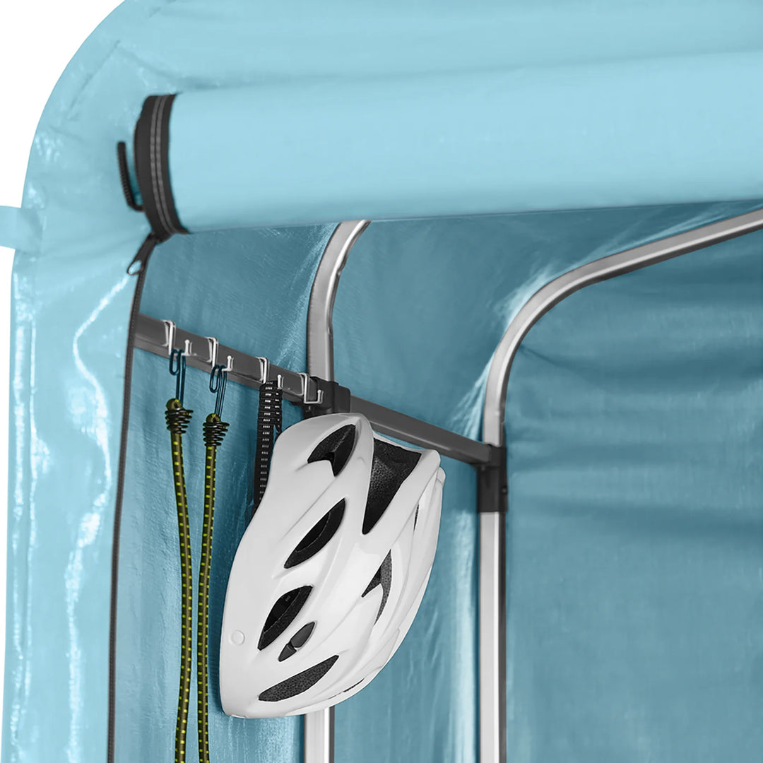 Robust og vejrbestandig cykelgarage, lyseblå, 120 x 163 x 176 cm