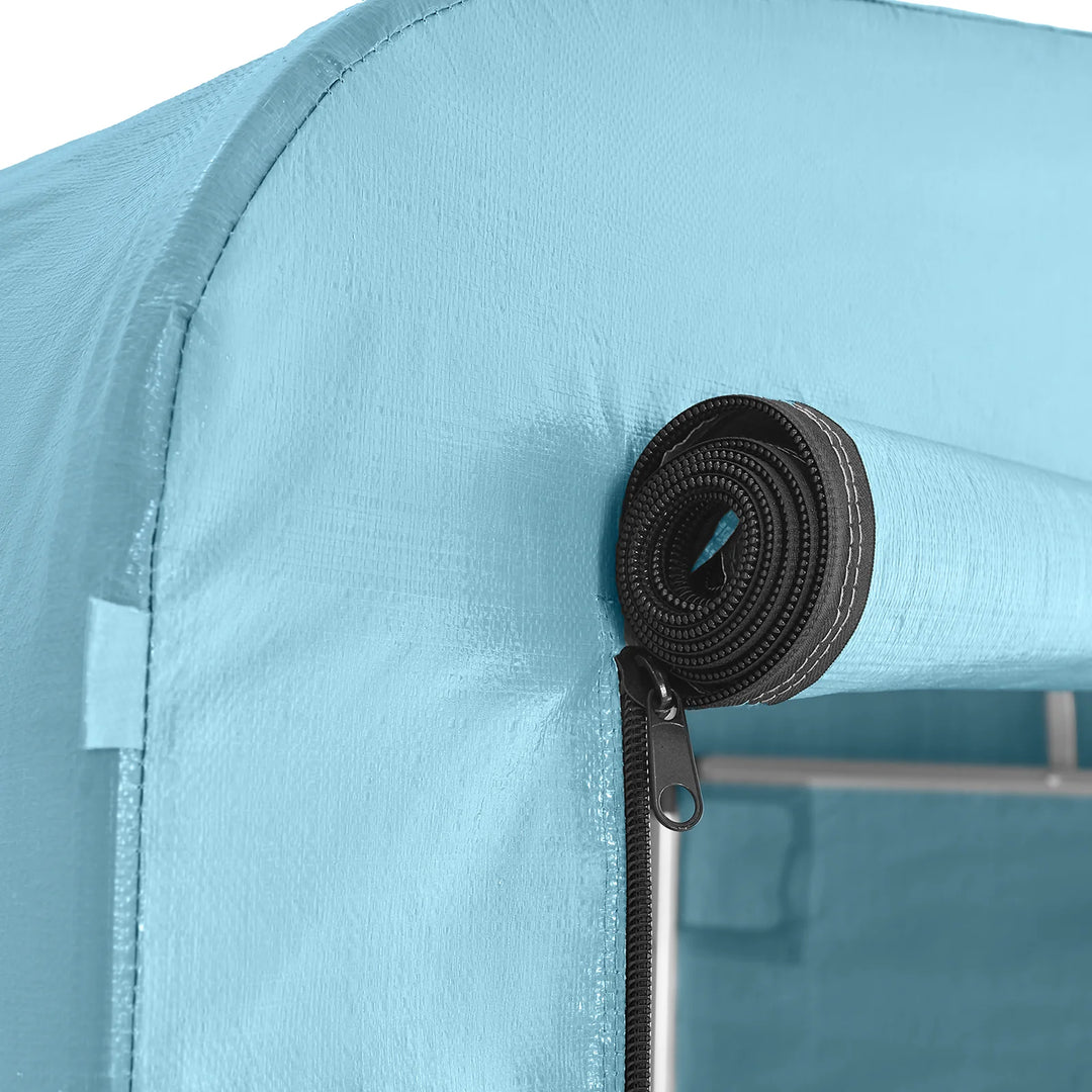 Robust og vejrbestandig cykelgarage, lyseblå, 120 x 163 x 176 cm