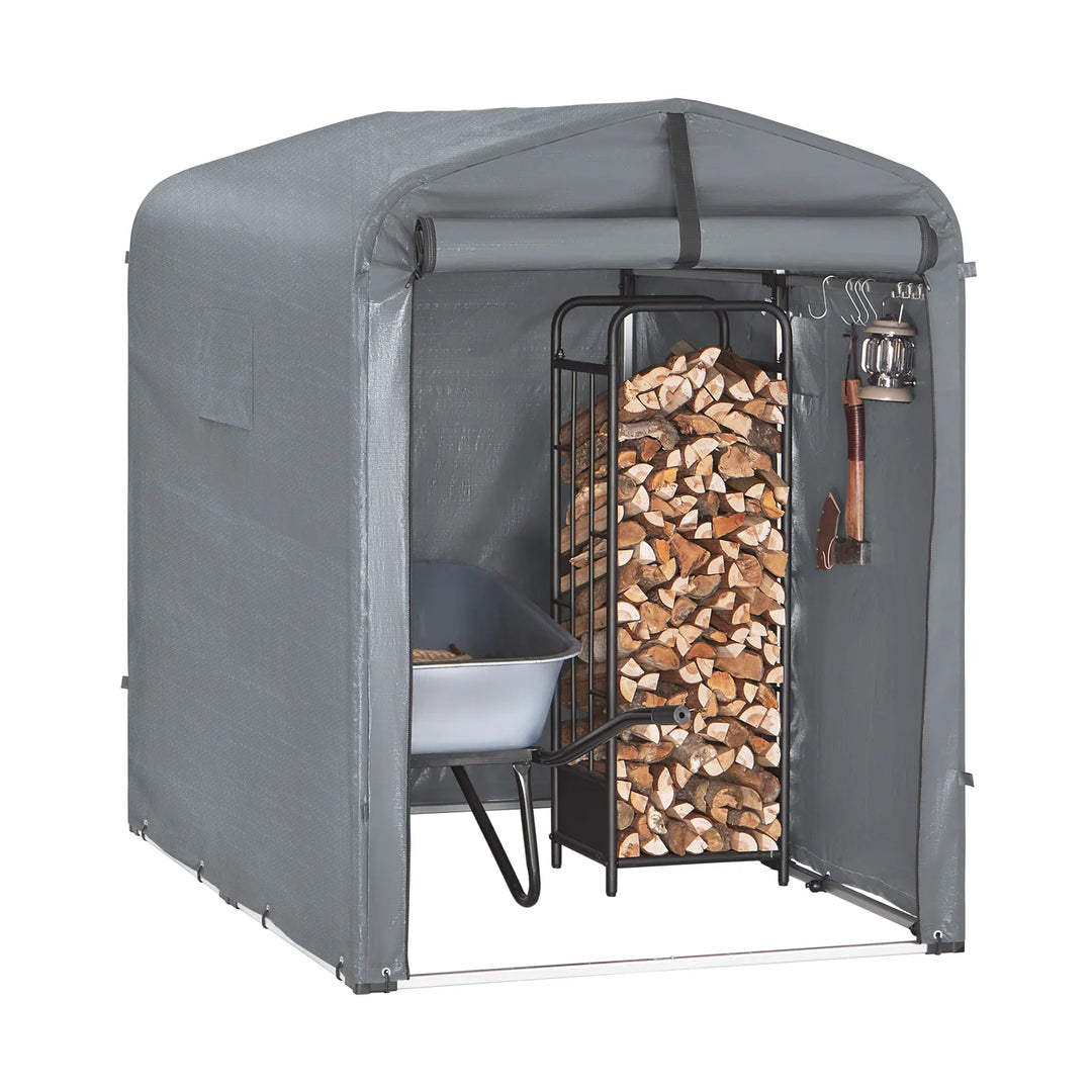 Robust og vejrbestandig cykel- og havegarage, grå,  120 x 163 x 176 cm