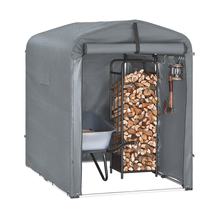 Robust og vejrbestandig cykel- og havegarage, grå,  120 x 163 x 176 cm