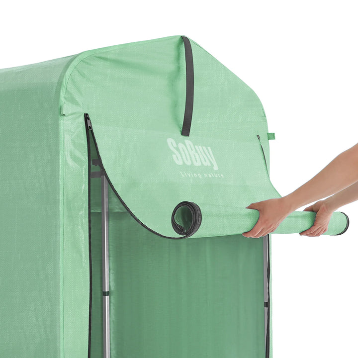 Robust og vejrbestandigt cykelgarage, grøn, 120 x 163 x 176 cm