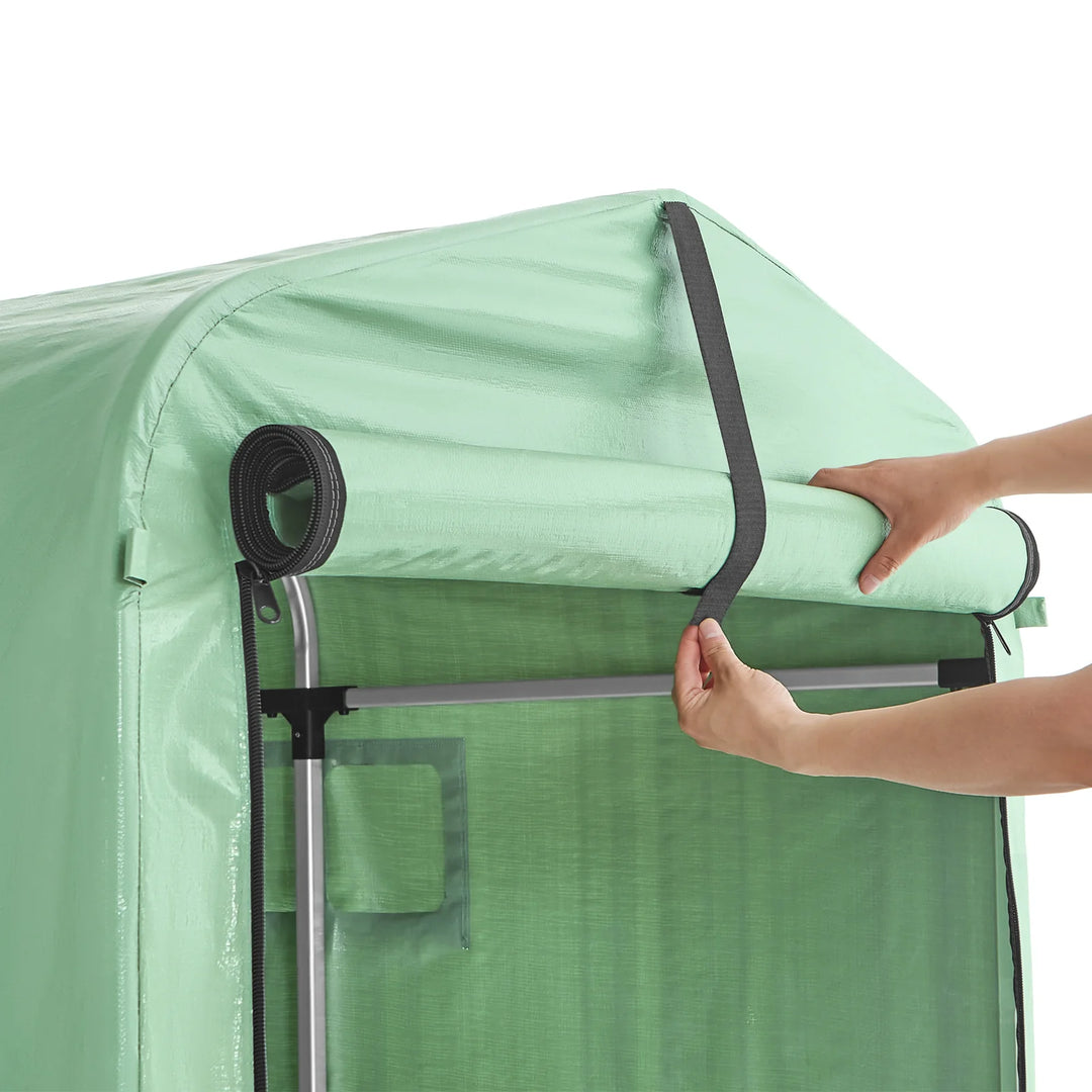 Robust og vejrbestandigt cykelgarage, grøn, 120 x 163 x 176 cm