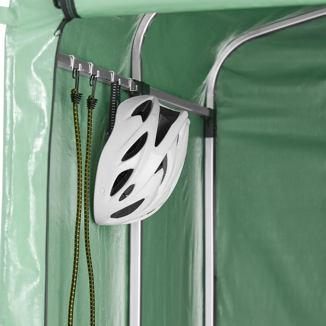 Robust og vejrbestandigt cykelgarage, grøn, 120 x 163 x 176 cm