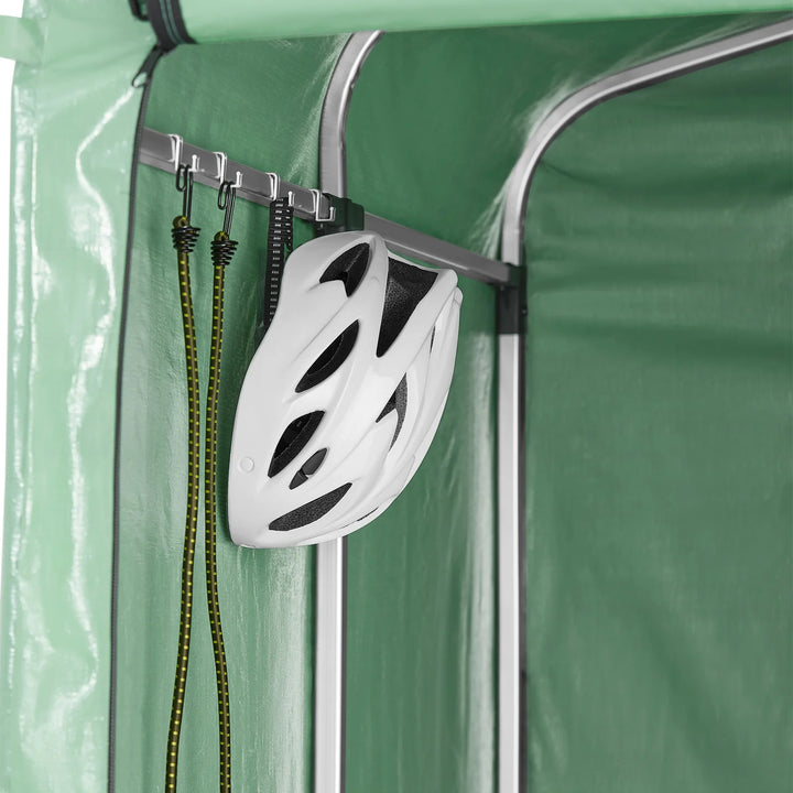 Robust og vejrbestandigt cykelgarage, grøn, 120 x 163 x 176 cm