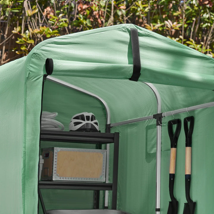 Robust og vejrbestandigt cykelgarage, grøn, 120 x 163 x 176 cm