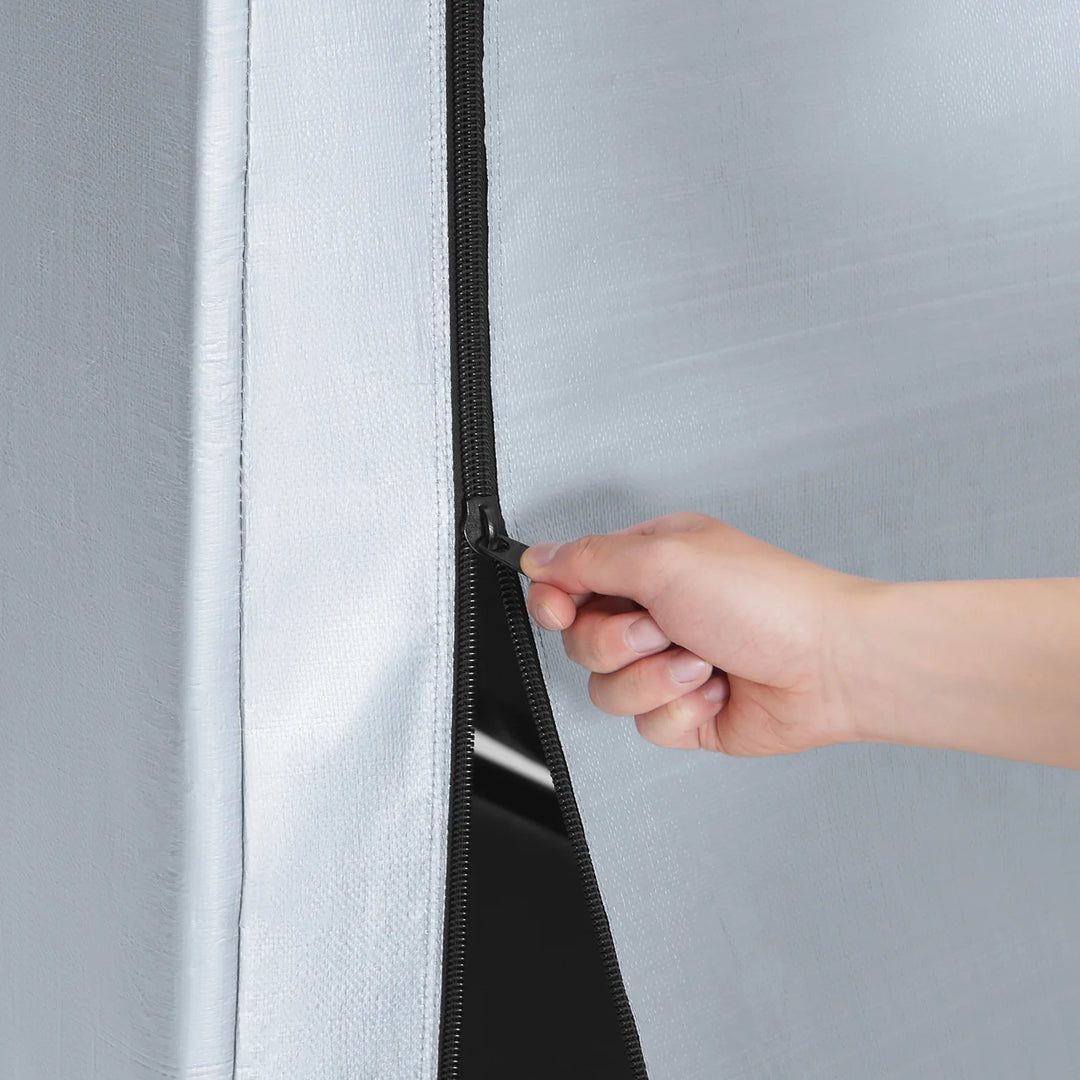 Robust og vejrbestandig cykelgarage, sølvfarvet, 120 x 163 x 176 cm