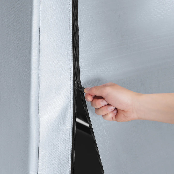 Robust og vejrbestandig cykelgarage, sølvfarvet, 120 x 163 x 176 cm