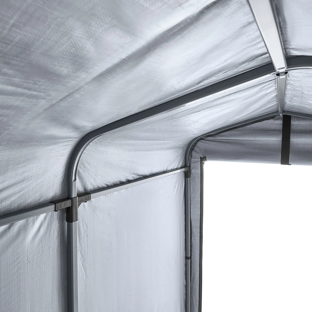 Robust og vejrbestandig cykelgarage, sølvfarvet, 120 x 163 x 176 cm