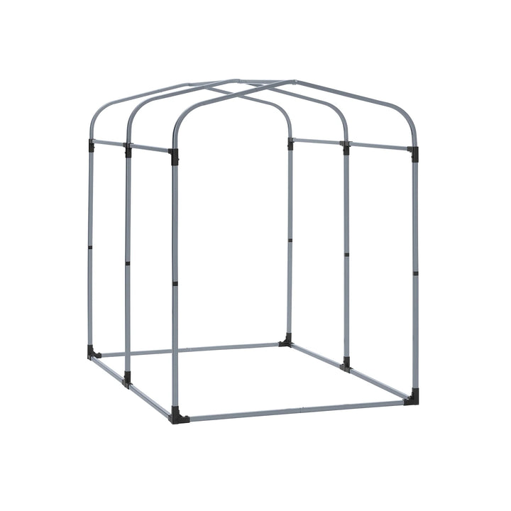 Robust og vejrbestandig cykelgarage, sølvfarvet, 120 x 163 x 176 cm