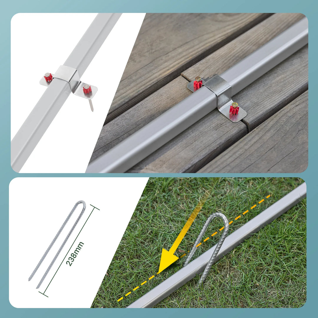 Robust og vejrbestandigt haveskur, lyseblå (159 x 219 x 165 cm)