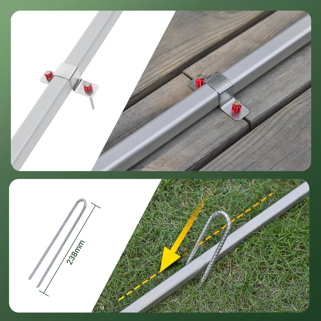 Robust og vejrbestandigt have- og cykelskur, grå (159 x 219 x 165 cm)