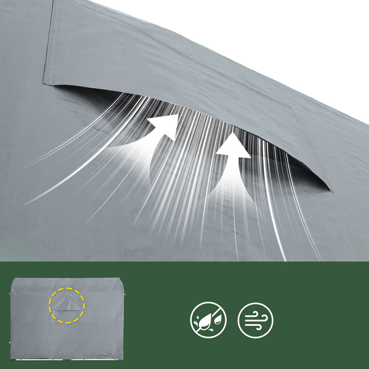 Robust og vejrbestandigt have- og cykelskur, grå (159 x 219 x 165 cm)