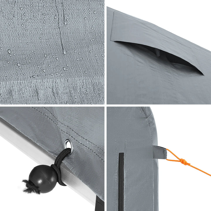 Robust og vejrbestandigt have- og cykelskur, grå (159 x 219 x 165 cm)