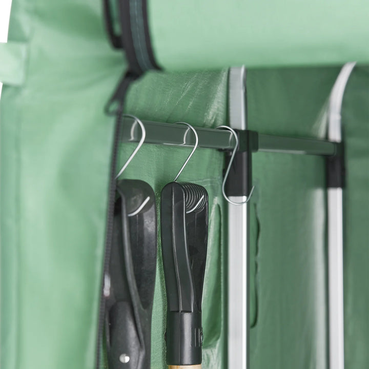 Robust og vejrbestandigt haveskur, grøn (159 x 219 x 165 cm)