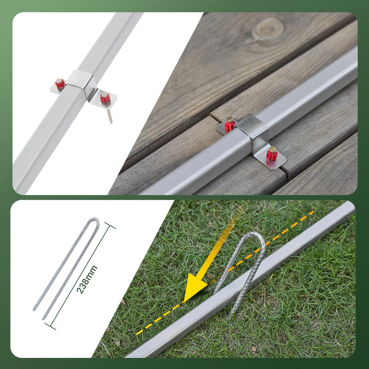 Robust og vejrbestandigt haveskur, grøn (159 x 219 x 165 cm)